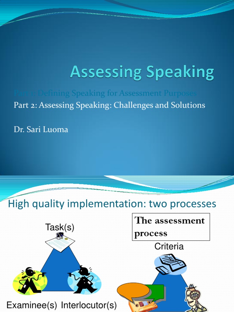 assessing speaking sari luoma
